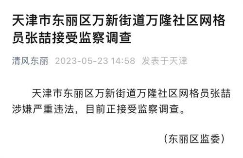 天津一社区网格员被查 近期多名90后小官落马