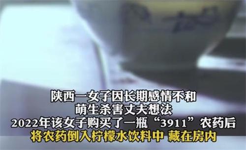 陕西榆林一女子将农药掺入饮料致丈夫中毒，被判5年徒刑