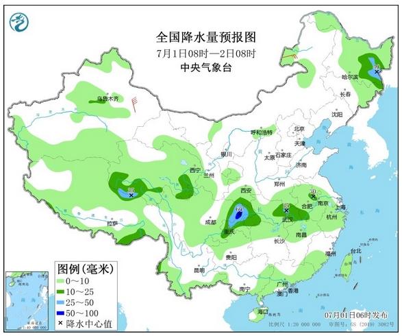 新一轮降雨过程接踵而至，华北黄淮高温范围缩减，注意防暑降温和强降雨