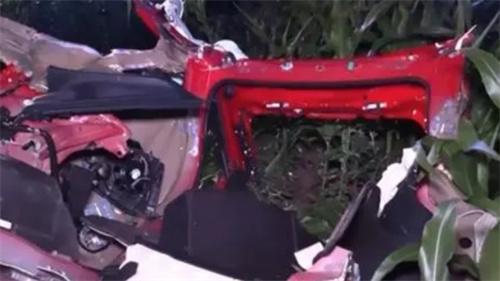 一辆特斯拉在德国遭遇惨烈事故 车一分为二 司机当场死亡