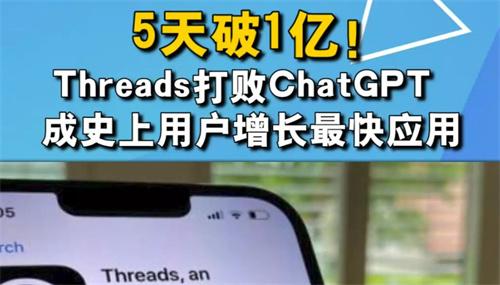 5天破亿！Threads超越ChatGPT 推特使用率明显下降