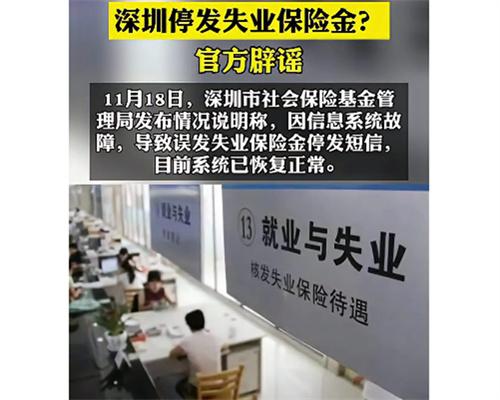 深圳停发失业保险金 官方出面辟谣
